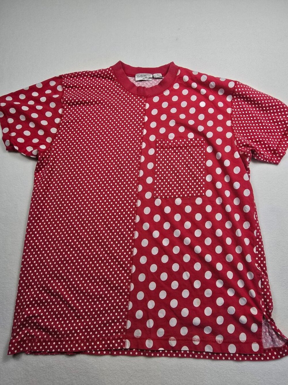 Vintage Red White Polka Dot Short Sleeve Shirt Liz Claiborne 100% Cotton Size 3X